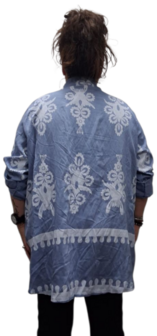 Blouse La Bass blauw print