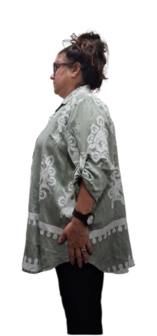Blouse La Bass groen print