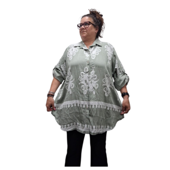 Blouse La Bass groen print