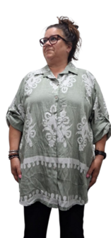 Blouse La Bass groen print