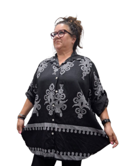 Blouse La Bass zwart print