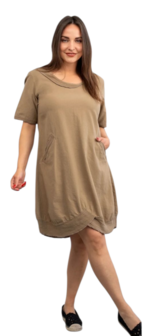 Kekoo jurk &#039;Lino&#039; Taupe-Khaki