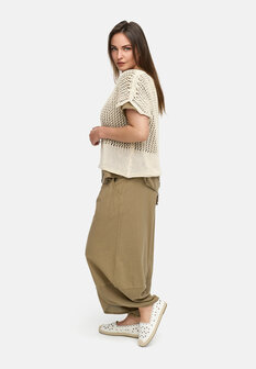 Kekoo broek &#039;Lino&#039;- Taupe-Khaki
