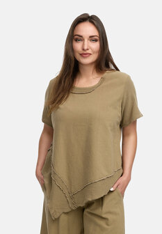 Kekoo -Lino-Tuniek-Taupe-khaki