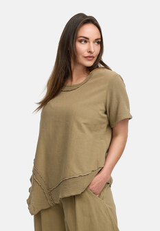 Kekoo -Lino-Tuniek-Taupe-khaki