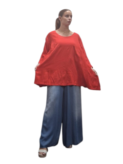 Shirt-rood-A-lijn-100-cotton
