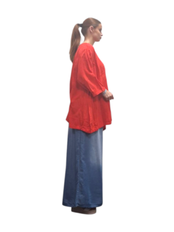 Shirt-rood-A-lijn-100-cotton