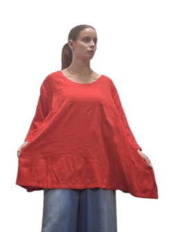 Shirt-rood-A-lijn-100-cotton