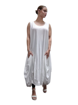 Tricot ballonjurk wit