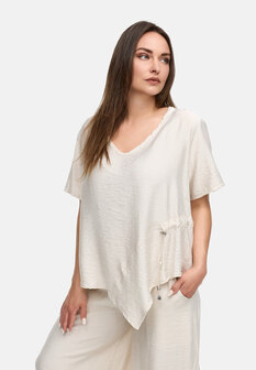 Kekoo asymmetrische tuniek Ibiza champagne
