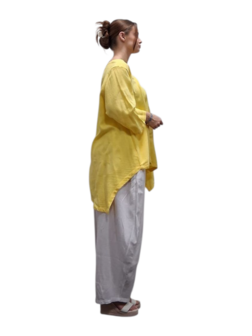 Shirt geel A-lijn asymmetrisch