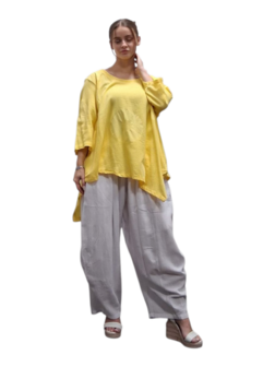 Shirt geel A-lijn asymmetrisch