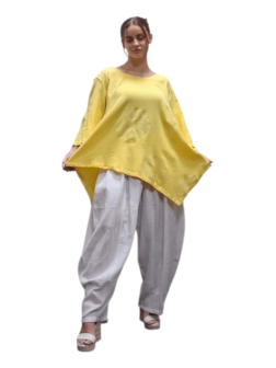 Shirt geel A-lijn asymmetrisch