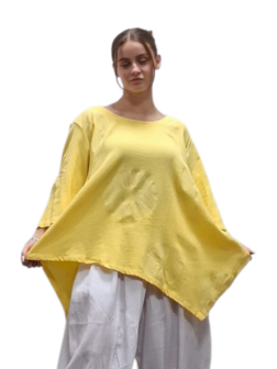 Shirt geel A-lijn asymmetrisch