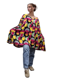Zomerjas-blouse Maria in A-vorm van zachte linnenlook kwaliteit