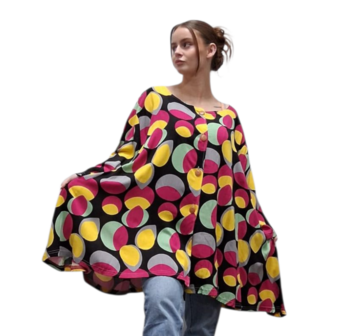 Zomerjas-blouse Maria in A-vorm van zachte linnenlook kwaliteit