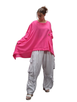Wijde tuniek/shirt Marcy fuchsia