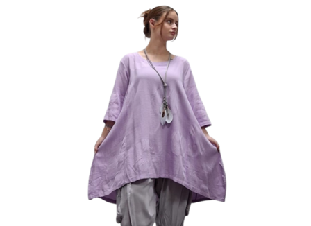 lange tuniek lila 100% katoen