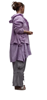 Jasje lila A-lijn met capuchon