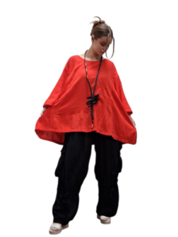 Shirt-rood-A-lijn-100-cotton