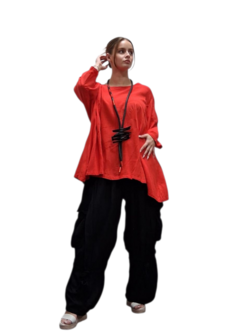 Shirt-rood-A-lijn-100-cotton