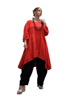 lange tuniek rood 100% katoen