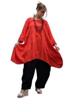 lange tuniek rood 100% katoen