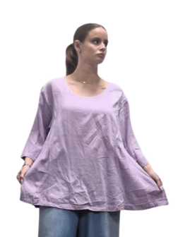 Shirt-lila-A-lijn-100-cotton