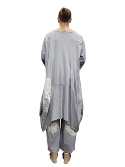 Ballonjurk batikprint grijs