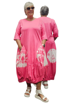 Ballonjurk A-lijn batikprint roze