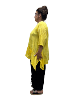 Shirt geel  A-lijn 100% cotton