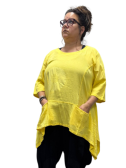 Shirt geel  A-lijn 100% cotton