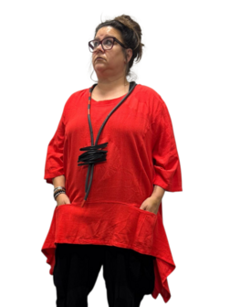 Shirt-A-lijn-100%-cotton rood