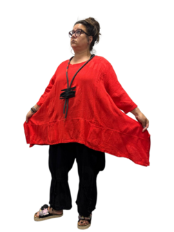 Shirt-A-lijn-100%-cotton rood