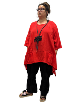 Shirt-A-lijn-100%-cotton rood