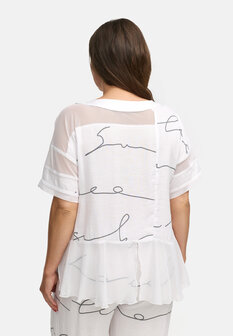Kekoo tuniek met tule &#039;Serra&#039; wit