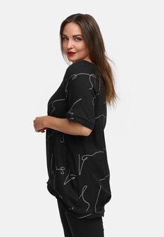 Kekoo Longshirt &#039;Serra&#039; zwart