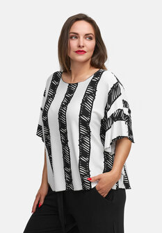 Casual tuniek met vleermuismouwen &#039;Sovana&#039; wit