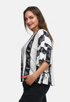 Casual tuniek met vleermuismouwen &#039;Sovana&#039; wit