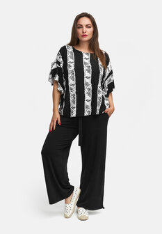 Casual tuniek met vleermuismouwen &#039;Sovana&#039; zwart