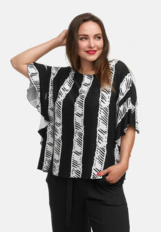 Casual tuniek met vleermuismouwen &#039;Sovana&#039; zwart