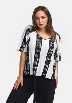 Boxy shirt van lichte viscose-stretch &#039;Sovana&#039; wit