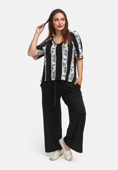 Boxy shirt van lichte viscose-stretch &#039;Sovana&#039; zwart