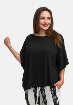 Luchtig shirt met vleermuismouwen &#039;Sovana&#039; zwart
