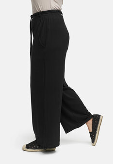 Lichte stretchbroek van viscose &#039;Sovana&#039; zwart