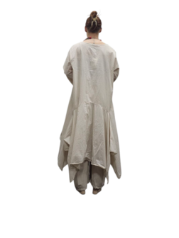Jurk- lange tuniek zand 100% cotton