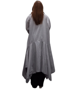 Jurk- lange tuniek grijs100% cotton