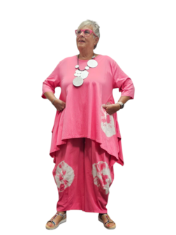 Tuniek A-lijn batikprint roze