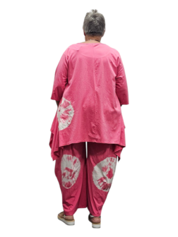 Tuniek A-lijn batikprint roze