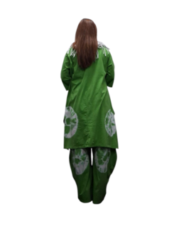 Ruim shirt A-lijn batikprint lime